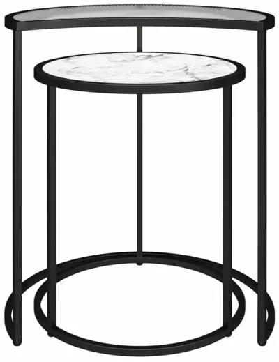 Moon Phases Nesting End Tables with Marble/Glass