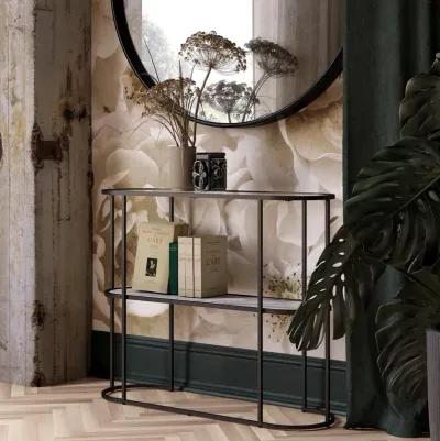 Moon Phases Console Table with Marble/Glass