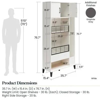 Flex Sports Storage Cabinet with Ball Basket and Tall Equipment Storage