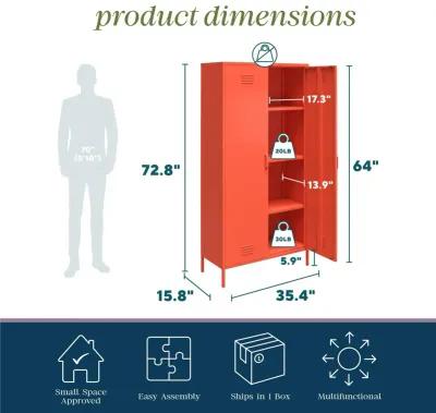 Cache Tall 2 Door Metal Locker Cabinet