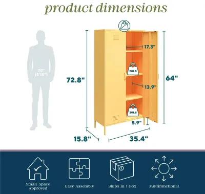 Cache Tall 2 Door Metal Locker Cabinet