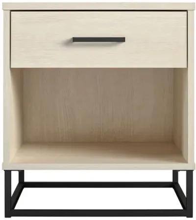 Kelly Nightstand with 1 Drawer and a Black Metal Base