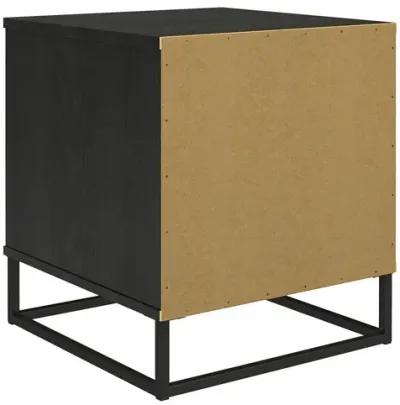 Kelly Nightstand with 1 Drawer and a Black Metal Base