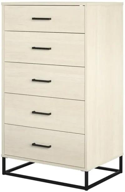 Kelly 5 Drawer Dresser With a Metal Hardware and Base