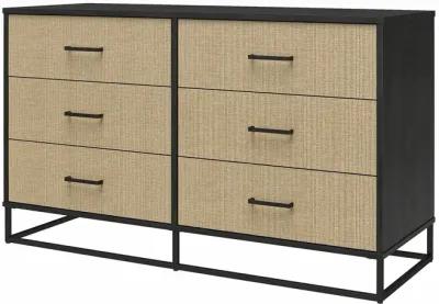 Kelly 6 Drawer Dresser With Metal Hardware and Base