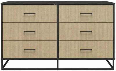 Kelly 6 Drawer Dresser With Metal Hardware and Base