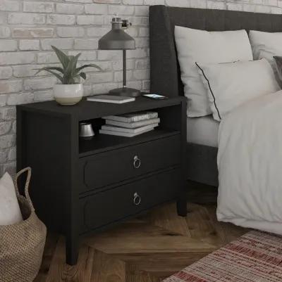 Her Majesty 2 Drawer Nightstand with 1 Open Cubby and 2 Drawers