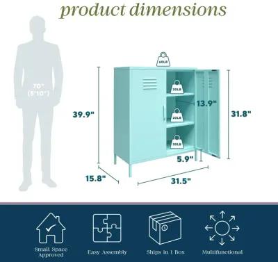 Cache 2 Door Metal Locker Storage Cabinet