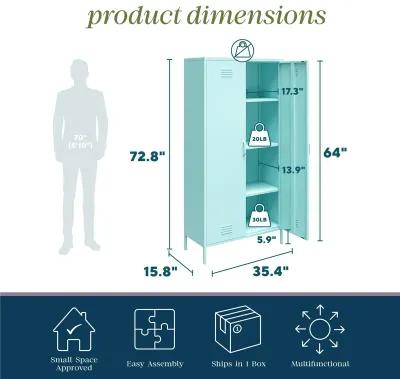 Cache Tall 2 Door Metal Locker Cabinet