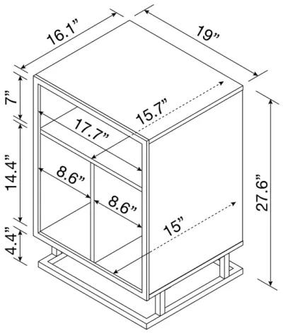 Regal Turntable Stand with 3 Open Cubbies