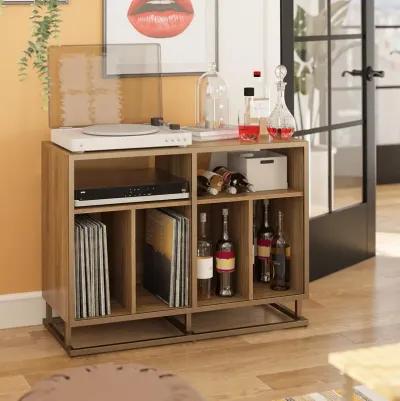 Regal Double Wide Record Station with 6 Open Cubbies