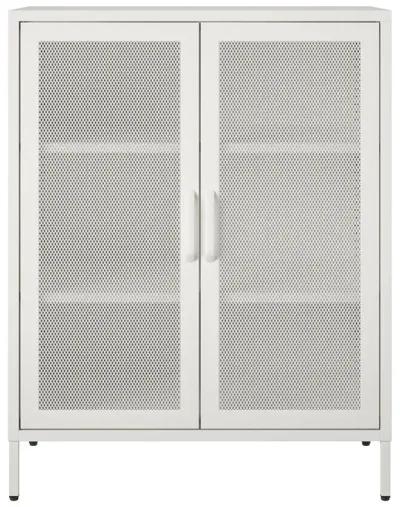 Shadwick 2 Door Metal Locker Accent Storage Cabinet-Mesh Metal Doors