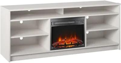 Hendrix 65 Inch TV Stand with Electric Fireplace Insert and 6 Shelves