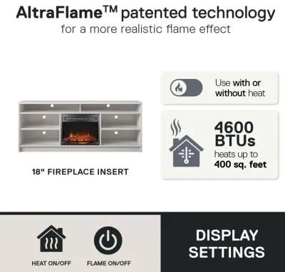 Hendrix 65 Inch TV Stand with Electric Fireplace Insert and 6 Shelves