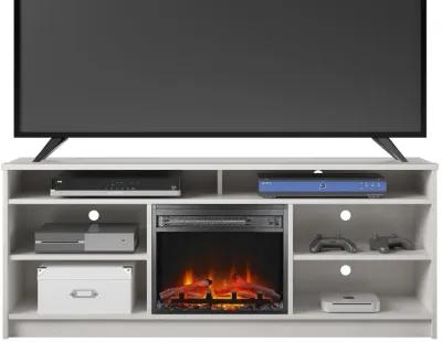 Hendrix 65 Inch TV Stand with Electric Fireplace Insert and 6 Shelves