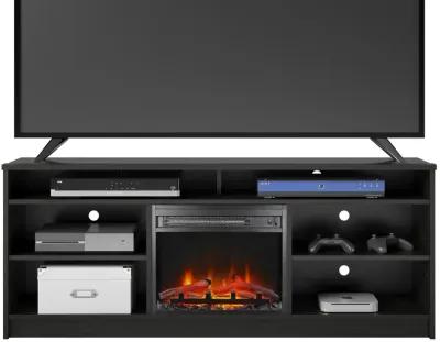 Hendrix 65 Inch TV Stand with Electric Fireplace Insert and 6 Shelves