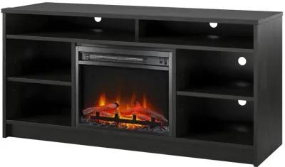 Hendrix 55 Inch TV Stand with Electric Fireplace Insert and 6 Shelves