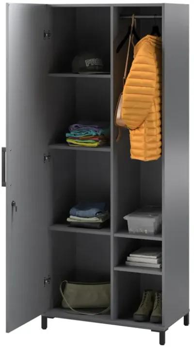 Shelby Tall Garage Cabinet with 1 Door & Hanging Rod