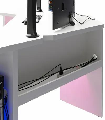 Mod Corner Gaming Desk with LED Light Kit