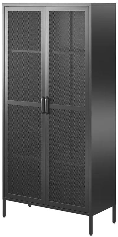 Shadwick 2 Door Tall Metal Locker Style Storage Cabinet-Mesh Metal Doors