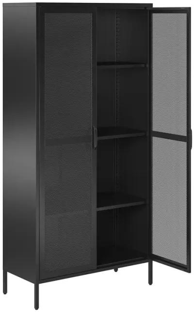 Shadwick 2 Door Tall Metal Locker Style Storage Cabinet-Mesh Metal Doors