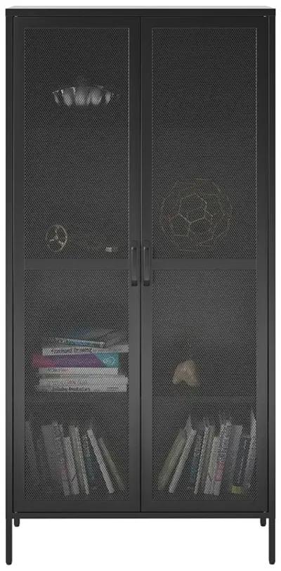 Shadwick 2 Door Tall Metal Locker Style Storage Cabinet-Mesh Metal Doors