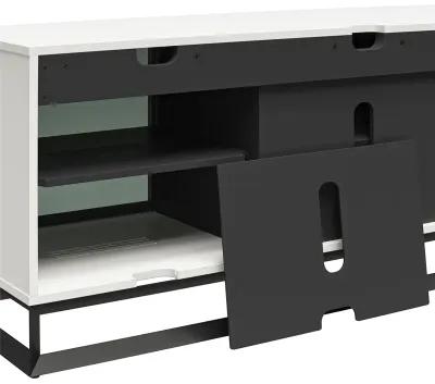 68 Inch Media Console with Beveled Steel Base for TVs up to 77 Inches