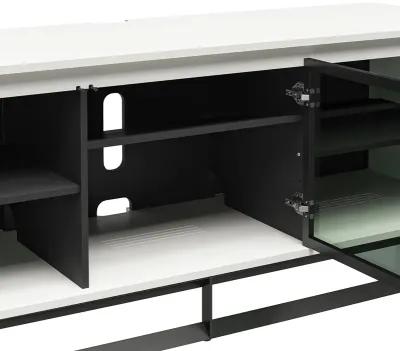 68 Inch Media Console with Beveled Steel Base for TVs up to 77 Inches