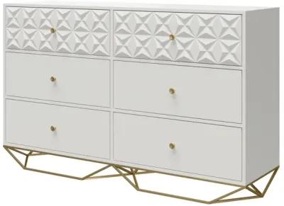 Blair 6 Drawer Dresser with Gold Geometirc Base