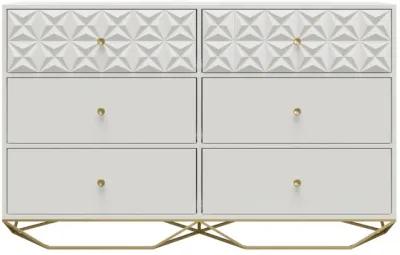 Blair 6 Drawer Dresser with Gold Geometirc Base