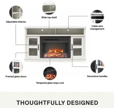 Barrow Creek Fireplace Console with Glass Doors for TVs up to 60"