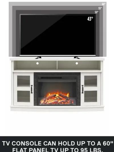 Barrow Creek Fireplace Console with Glass Doors for TVs up to 60"