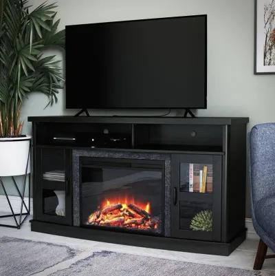 Barrow Creek Fireplace Console with Glass Doors for TVs up to 60"