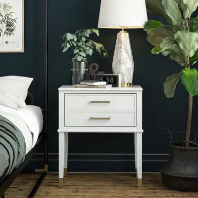 Westerleigh 2 Drawer Nightstand with Gold Accents