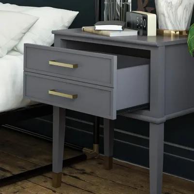 Westerleigh 2 Drawer Nightstand with Gold Accents