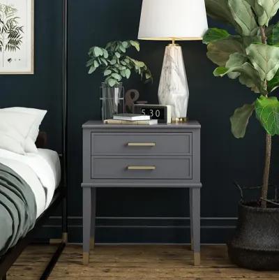 Westerleigh 2 Drawer Nightstand with Gold Accents