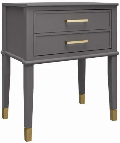 Westerleigh 2 Drawer Nightstand with Gold Accents