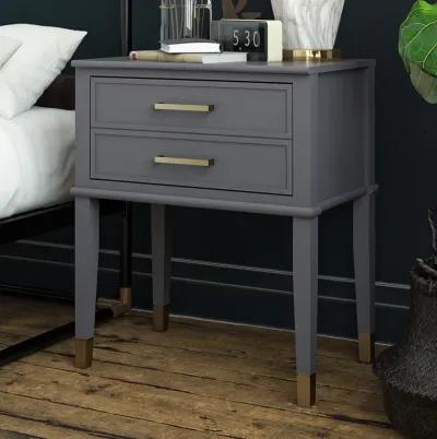 Westerleigh 2 Drawer Nightstand with Gold Accents