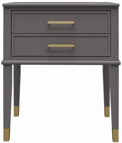 Westerleigh 2 Drawer Nightstand with Gold Accents