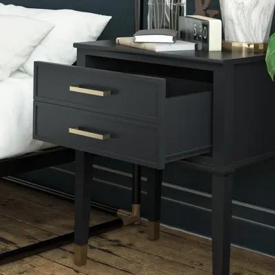 Westerleigh 2 Drawer Nightstand with Gold Accents