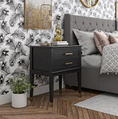 Westerleigh 2 Drawer Nightstand with Gold Accents