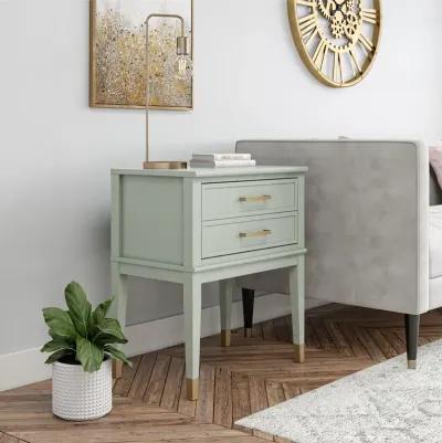 Westerleigh 2 Drawer Nightstand with Gold Accents