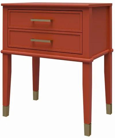 Westerleigh 2 Drawer Nightstand with Gold Accents