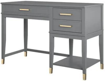 Westerleigh Lift-Top Computer Desk with Gold Accents