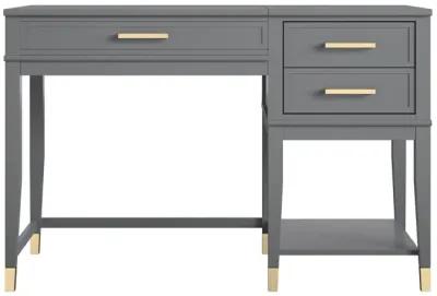 Westerleigh Lift-Top Computer Desk with Gold Accents