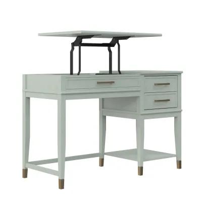 Westerleigh Lift-Top Computer Desk with Gold Accents