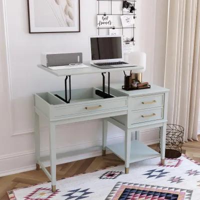 Westerleigh Lift-Top Computer Desk with Gold Accents