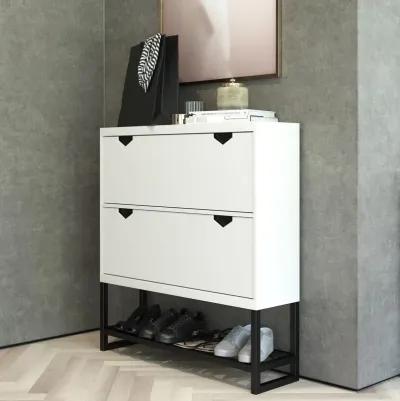 Brielle Entryway Shoe Storage with 2 Fold Out Drawers and a Bottom Shelf