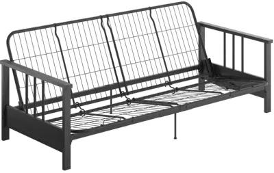 Bretta Contemporary Black Metal Arm Futon Frame