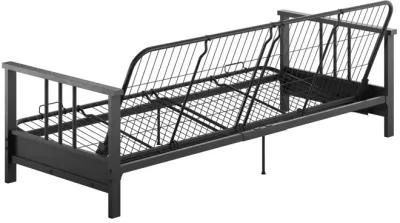 Bretta Contemporary Black Metal Arm Futon Frame